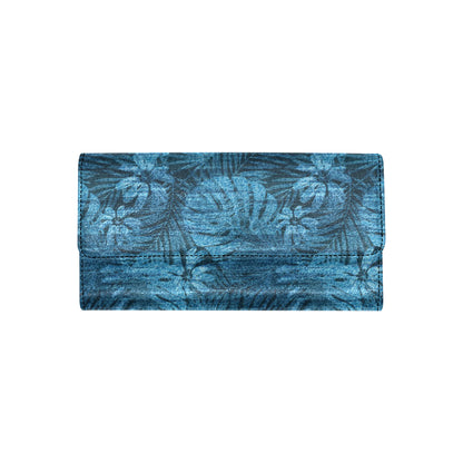 Jean Tropical Pattern Print Design 04 Women's Trifold Wallet