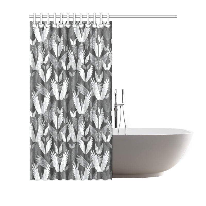 Angel Wings Pattern Design Themed Print Shower Curtain