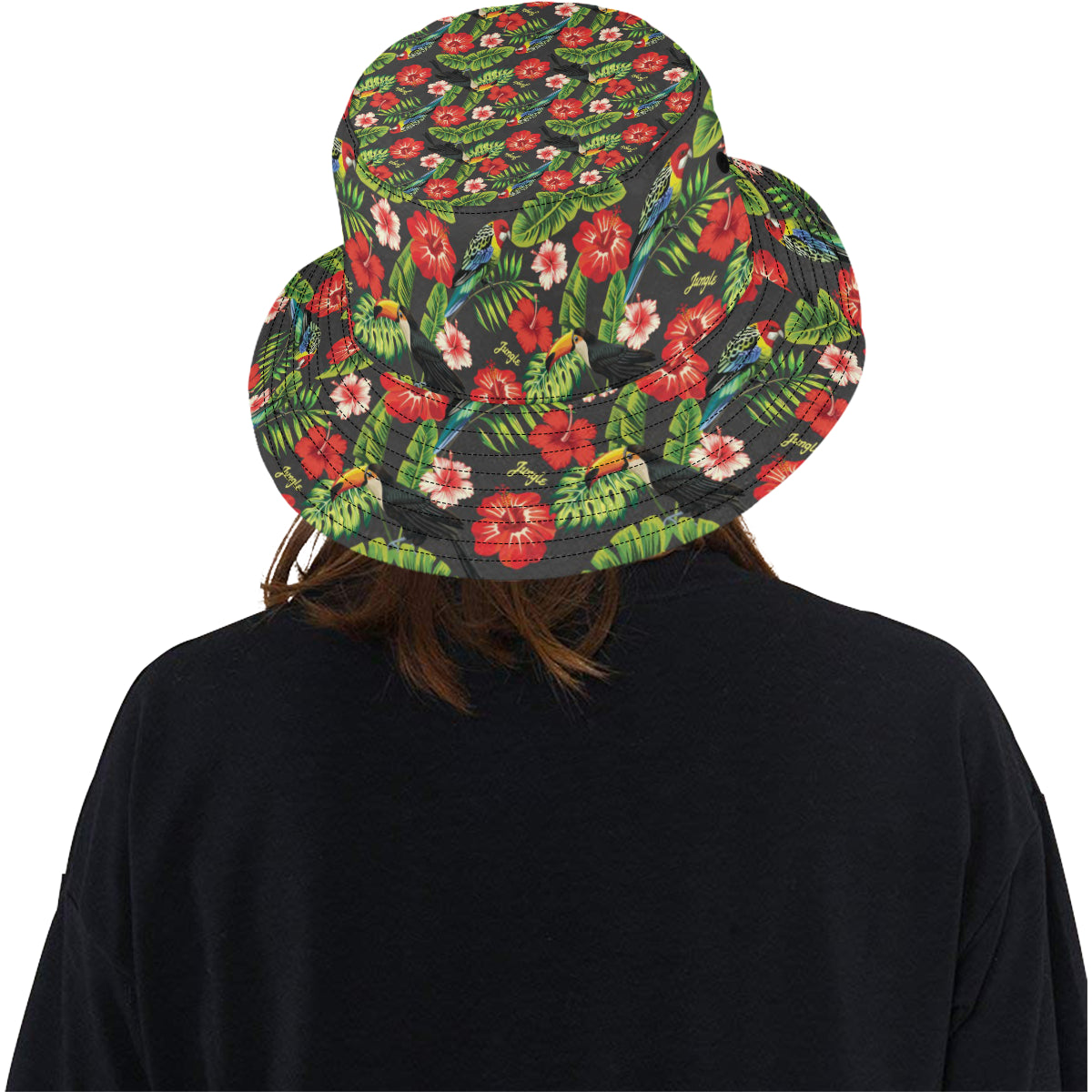 Tropical Flower Pattern Print Design TF04 Unisex Bucket Hat