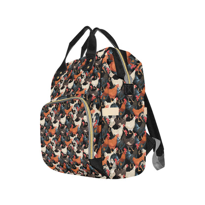 Chicken Print Pattern Diaper Bag Backpack