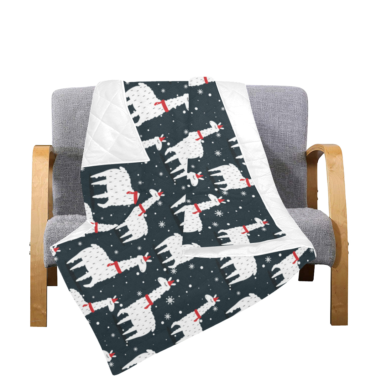 Alpaca Pattern Print Design 04 Premium Quilt