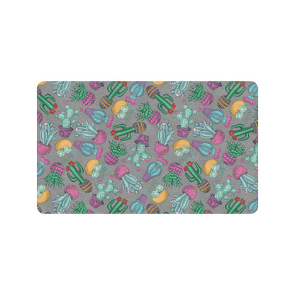 Cactus Colorful Print Pattern Rubber Doormat