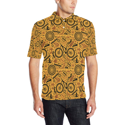 Mountain bike Pattern Print Design 03 Men Polo Shirt