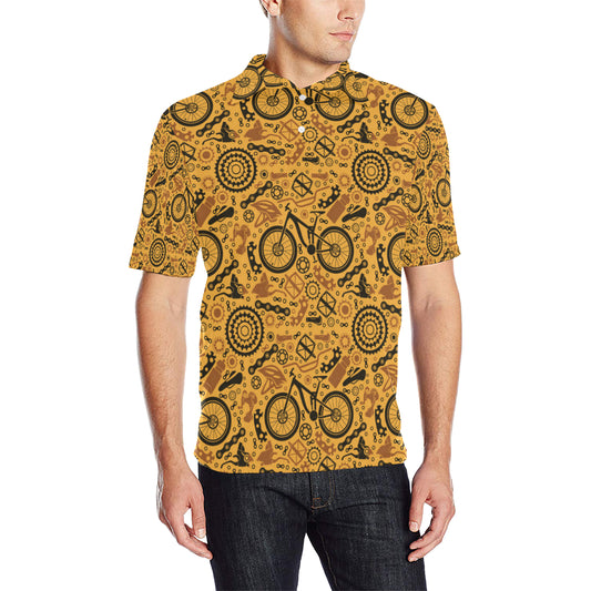 Mountain bike Pattern Print Design 03 Men Polo Shirt