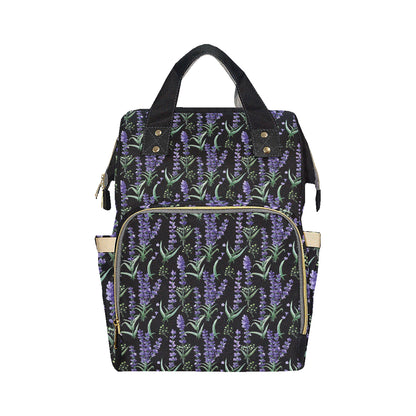 Lavender Pattern Print Design LV01 Diaper Bag Backpack