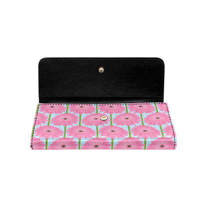 Gerberas Pattern Print Design GB01 Women's Trifold Wallet