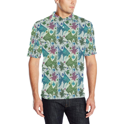 Angelfish Tribal Pattern Print Design 01 Men Polo Shirt