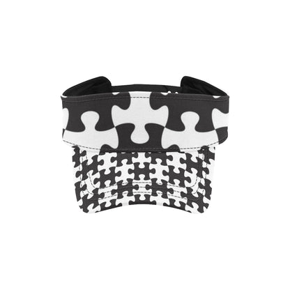 Puzzle Black White Pattern Print Design A02 Unisex Sun Visor