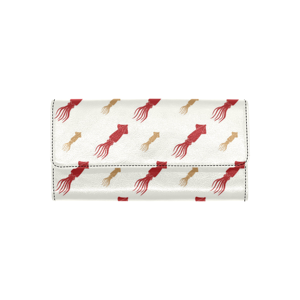 Giant Squid Pattern Print Design 01 Women's Trifold Wallet