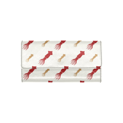 Giant Squid Pattern Print Design 01 Women's Trifold Wallet