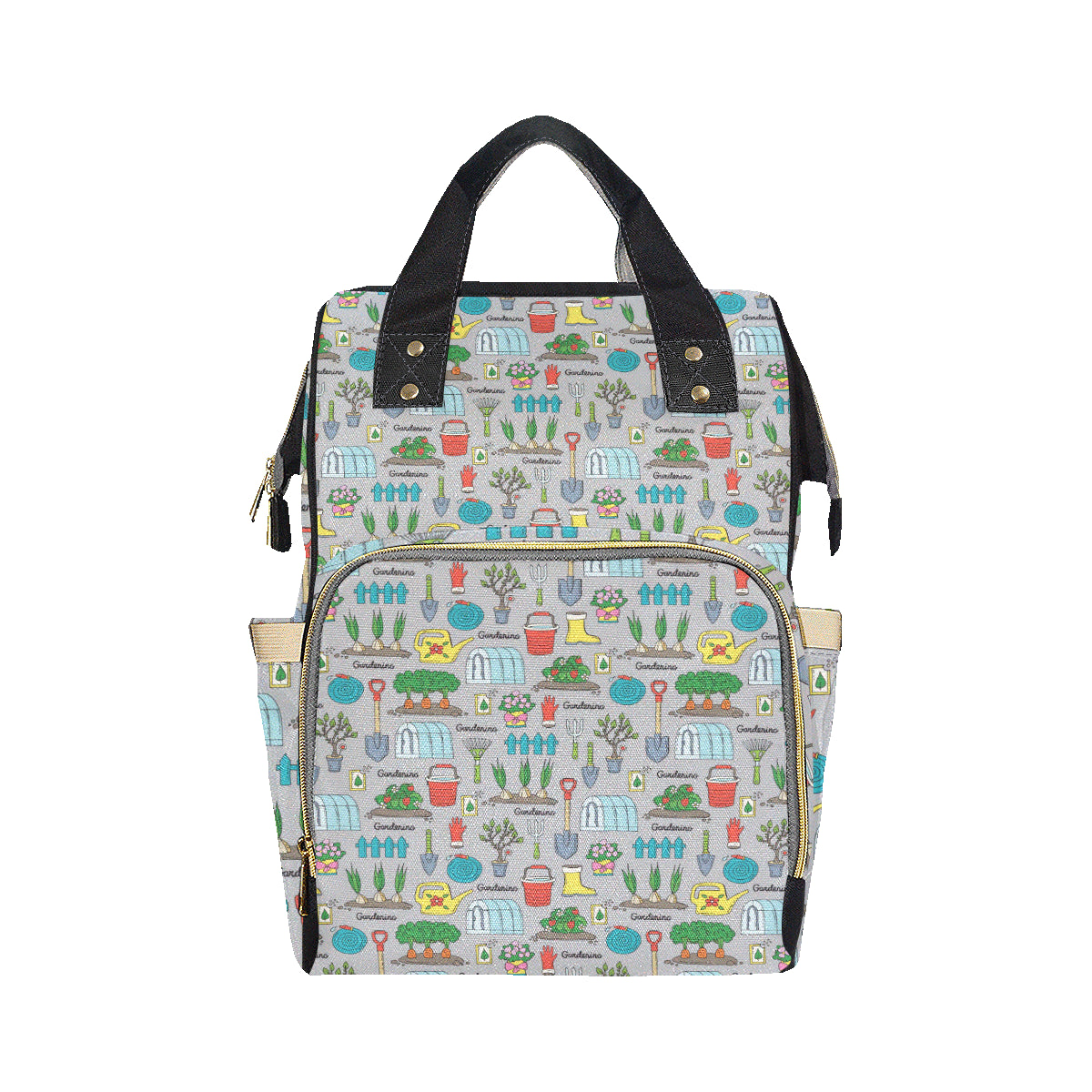 Gardening Pattern Print Design G07 Diaper Bag Backpack