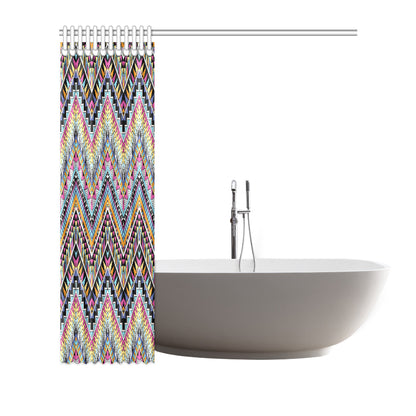 Multicolor zigzag Tribal Aztec Shower Curtain
