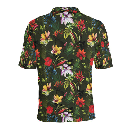 Magnolia Pattern Print Design 02 Men Polo Shirt