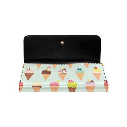 Ice Cream Pattern Print Design 03 Women's Trifold Wallet