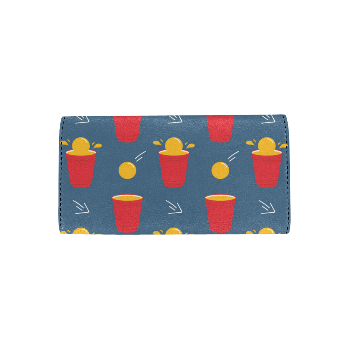 Beer Pong Pattern Print Design 02 Women's Trifold Wallet
