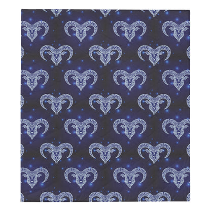 Aries Zodiac Pattern Print Design 01 Premium Quilt