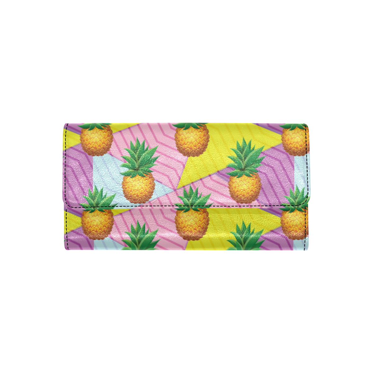 Pineapple Pattern Print Design PP05 Women's Trifold Wallet