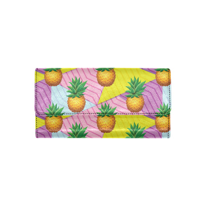 Pineapple Pattern Print Design PP05 Women's Trifold Wallet