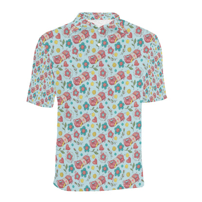 Crochet Pattern Print Design 01 Men Polo Shirt