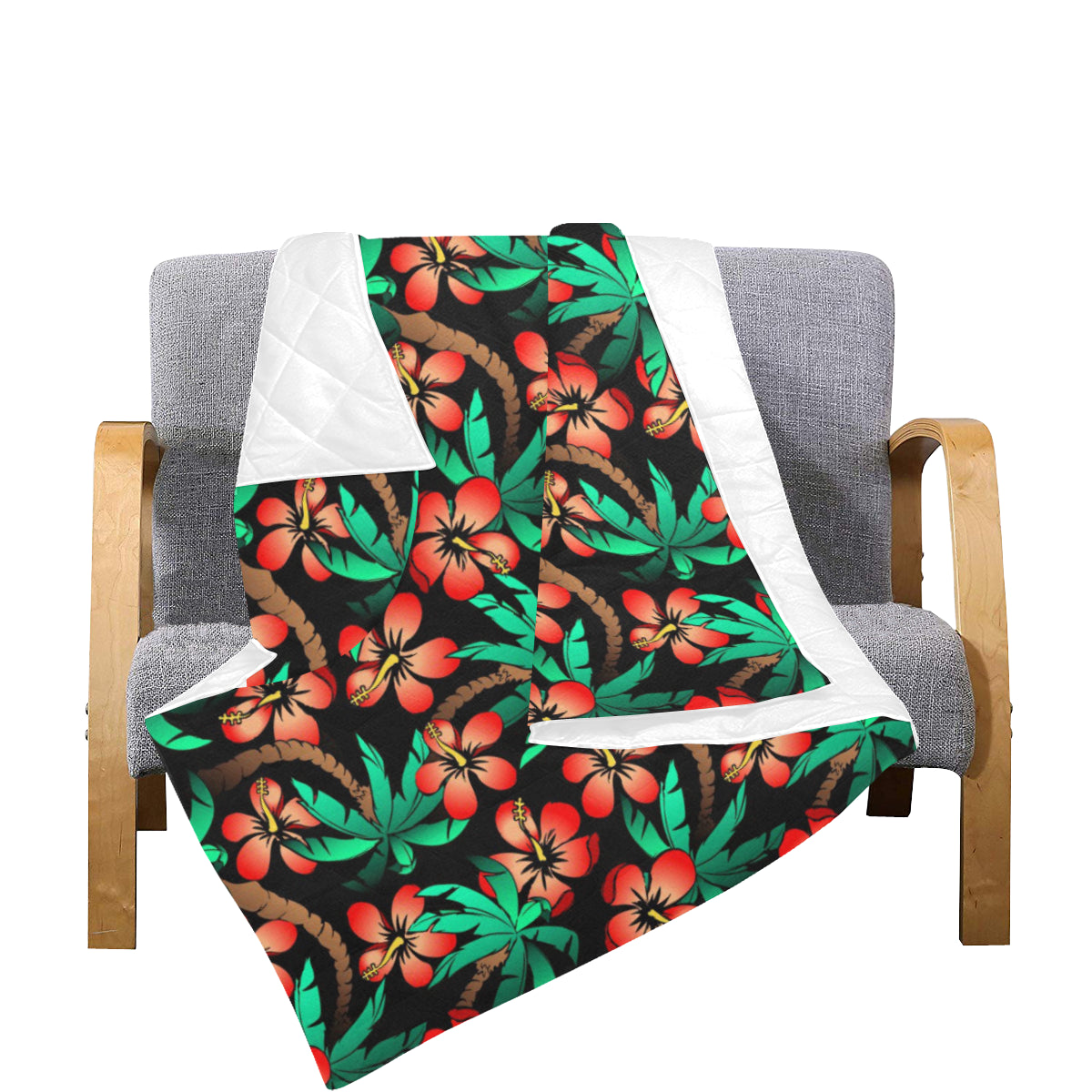 Hawaiian Themed Pattern Print Design H022 Premium Quilt