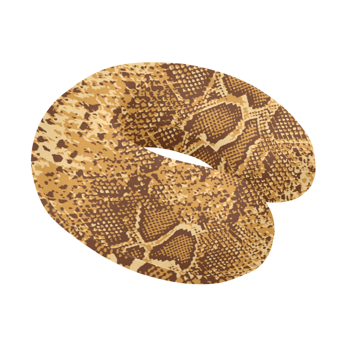 Python Brown Pattern Print Design A03 U-Shaped Travel Neck Pillow
