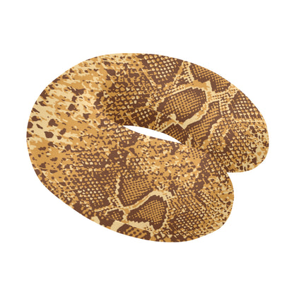 Python Brown Pattern Print Design A03 U-Shaped Travel Neck Pillow