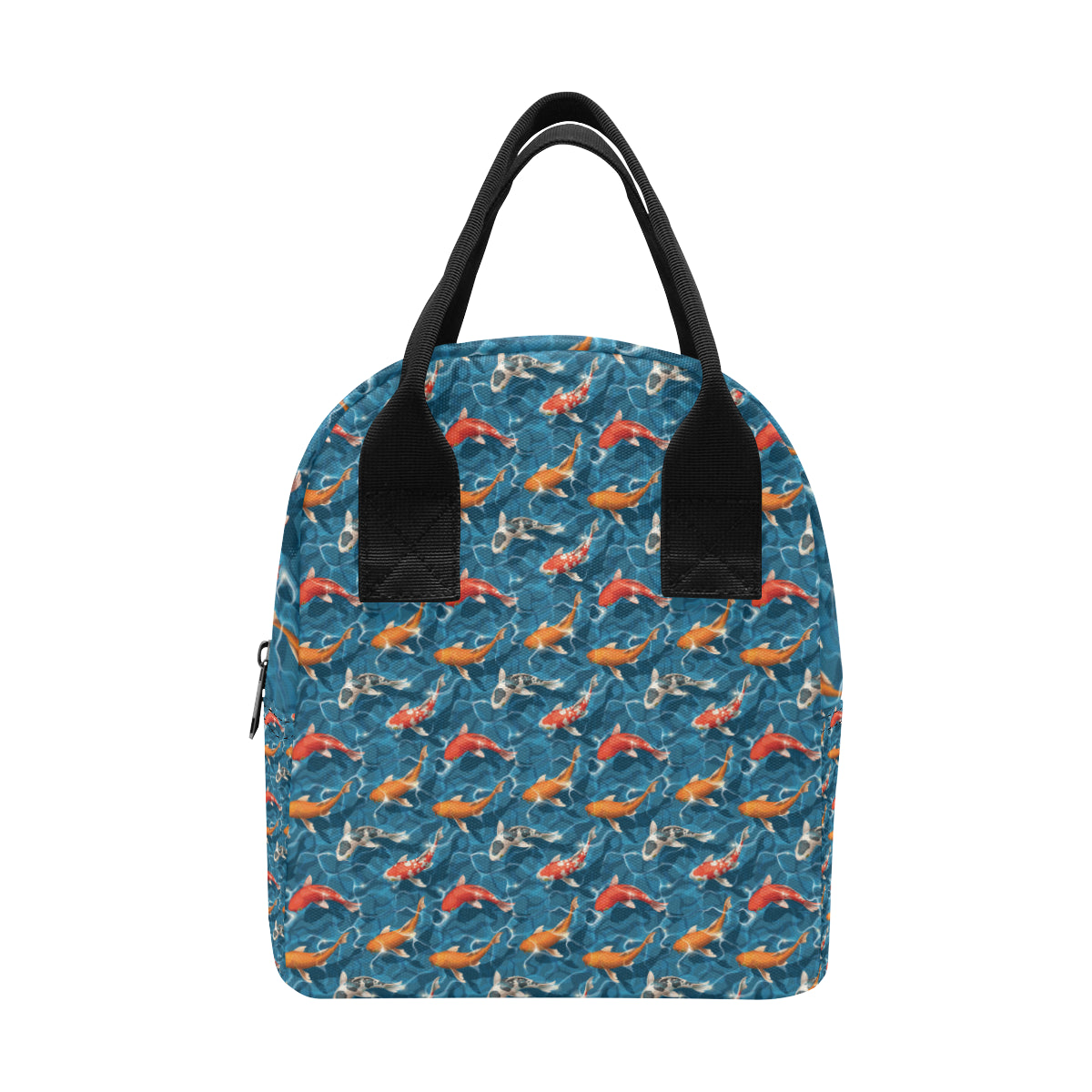 Koi Carp Water Design Themed Print Insulated Lunch Bag