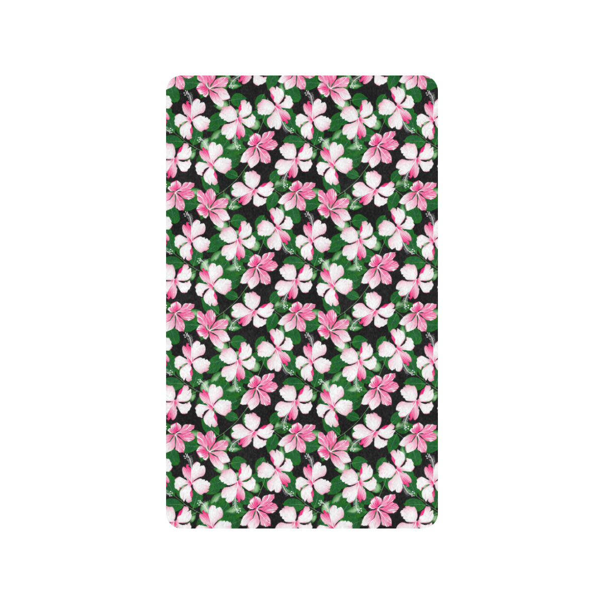 Hibiscus Pink Flower Hawaiian Print Rubber Doormat