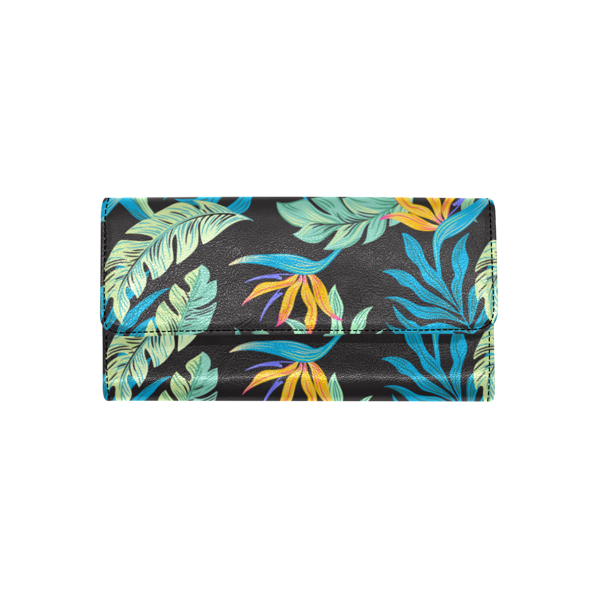 Tropical Palm Leaves Hawaiian Flower Women's Trifold Wallet