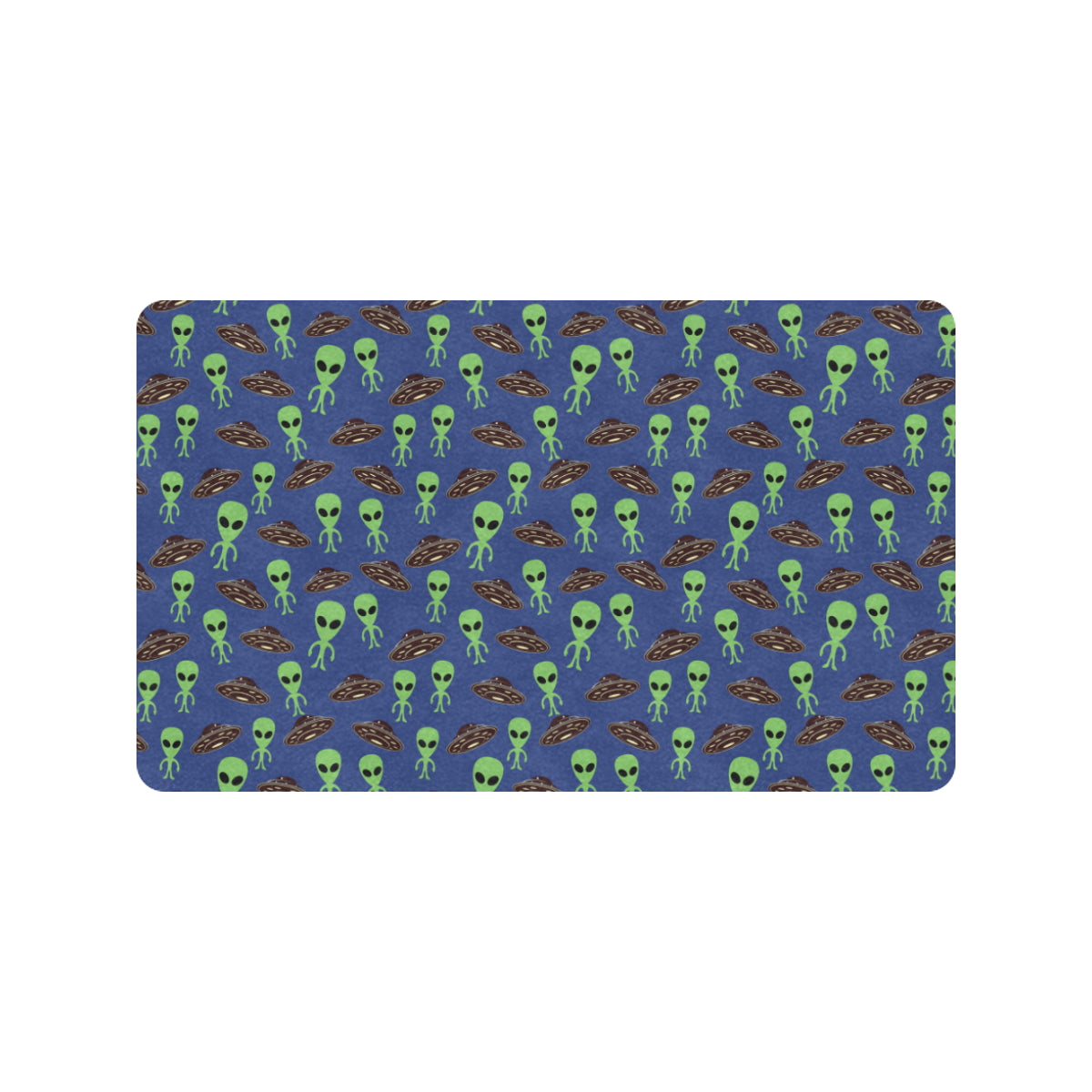 Alien Green UFO Pattern Rubber Doormat