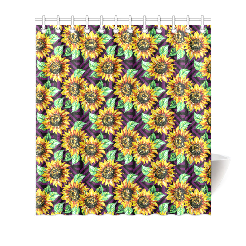 Sunflower Pattern Print Design SF012 Shower Curtain