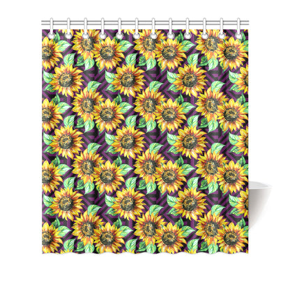 Sunflower Pattern Print Design SF012 Shower Curtain