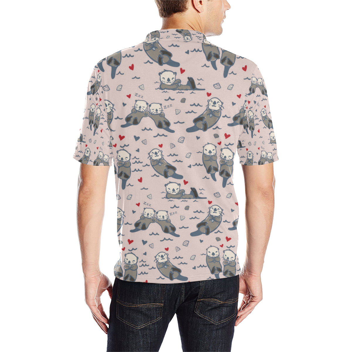 Sea Otter Pattern Print Design 02 Men Polo Shirt