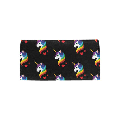 Rainbow Unicorn Pattern Print Design A03 Women's Trifold Wallet