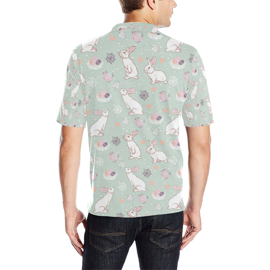 Rabbit Pattern Print Design RB011 Men Polo Shirt