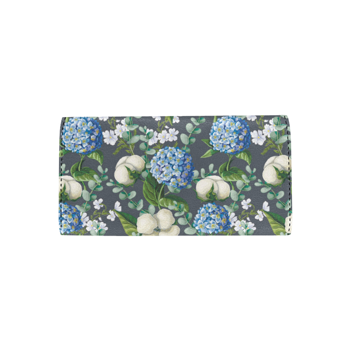 Hydrangea Pattern Print Design 02 Women's Trifold Wallet
