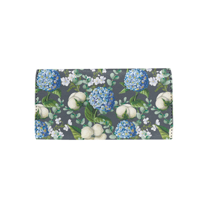 Hydrangea Pattern Print Design 02 Women's Trifold Wallet