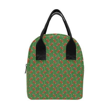 American Football on Field Themed Insulated Lunch Bag