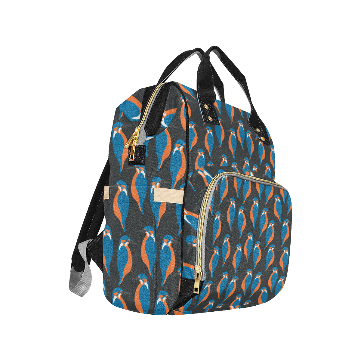 Kingfisher Pattern Print Design 03 Diaper Bag Backpack