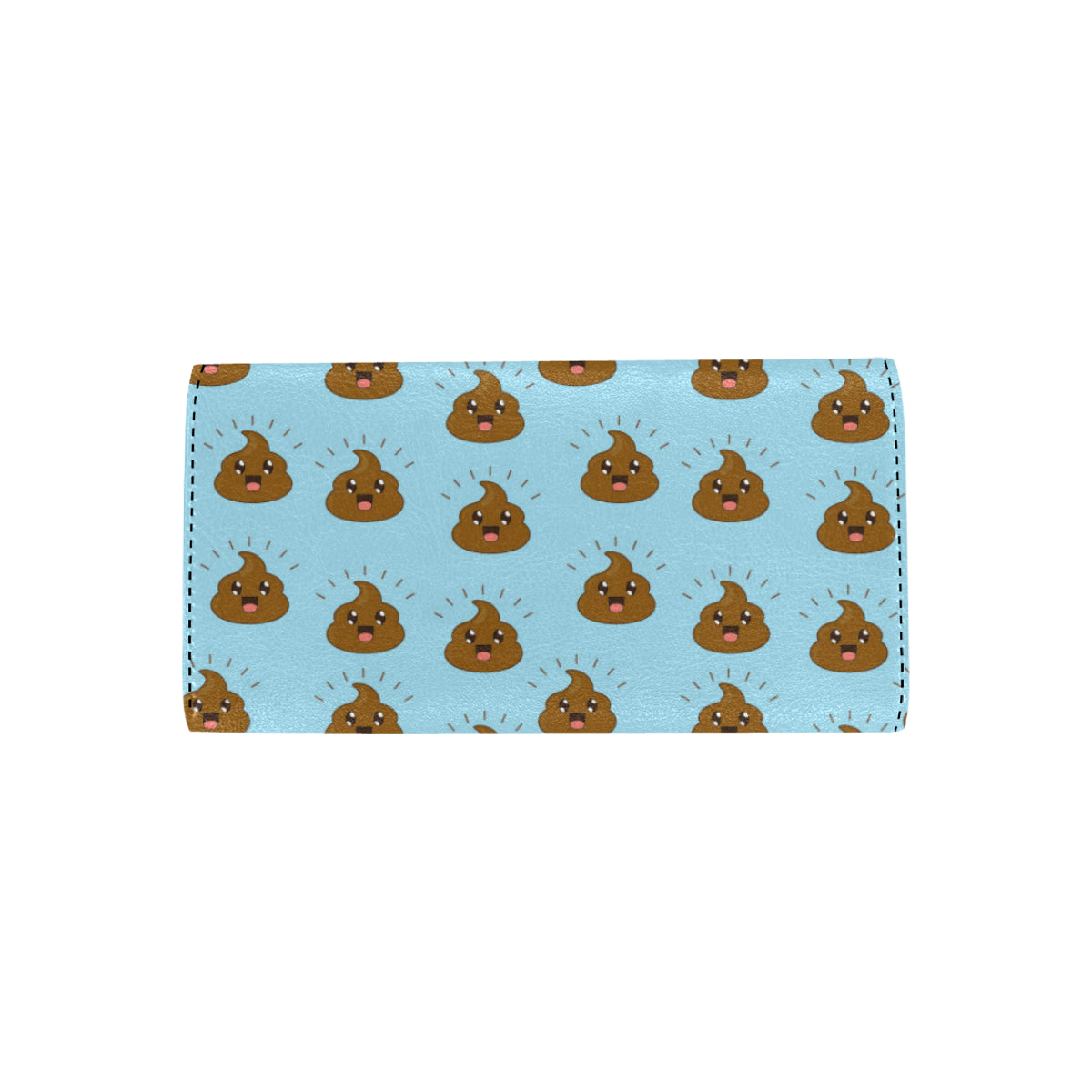 Poop Emoji Pattern Print Design A03 Women's Trifold Wallet