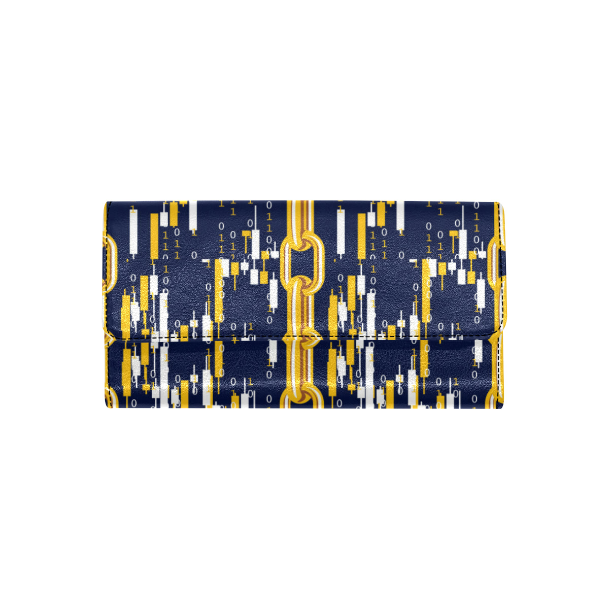 Cryptocurrency Chain Pattern Print Design 03 Women's Trifold Wallet