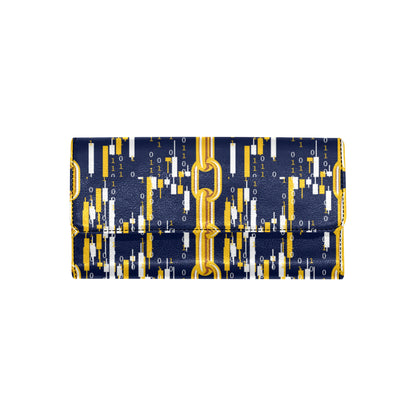 Cryptocurrency Chain Pattern Print Design 03 Women's Trifold Wallet