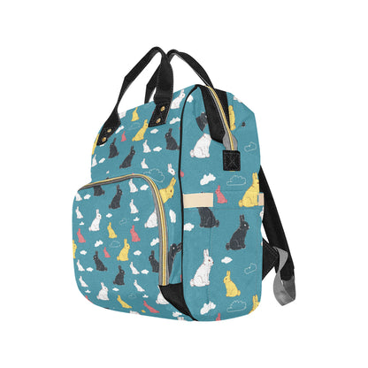 Rabbit Pattern Print Design RB014 Diaper Bag Backpack