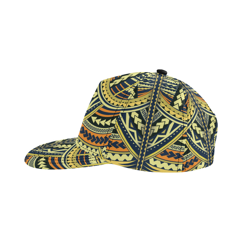 Polynesian Tattoo Print Snapback Cap
