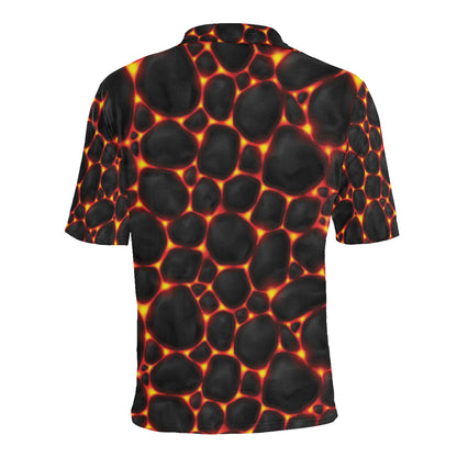 Lava Pattern Print Design 01 Men Polo Shirt
