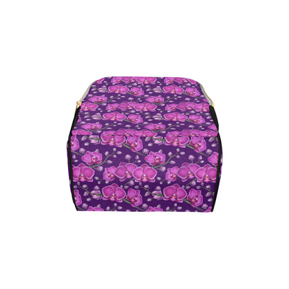Orchid Pattern Print Design A03 Diaper Bag Backpack