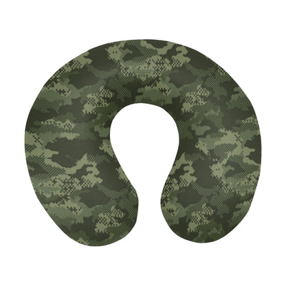 Army Camouflage Pattern Print Design 02 U-Shaped Travel Neck Pillow