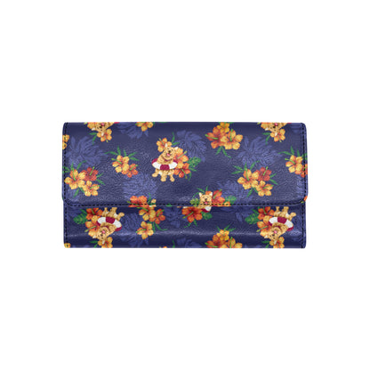 Hawaiian Themed Pattern Print Design H02 Women's Trifold Wallet