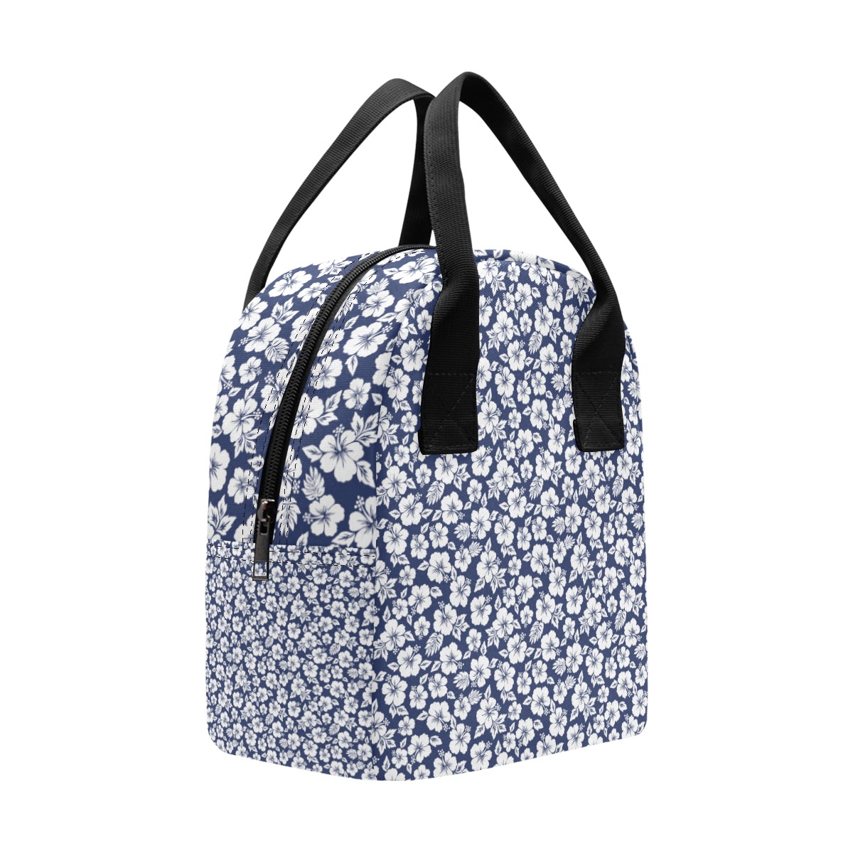 Hibiscus Blue Hawaiian Flower Style Insulated Lunch Bag
