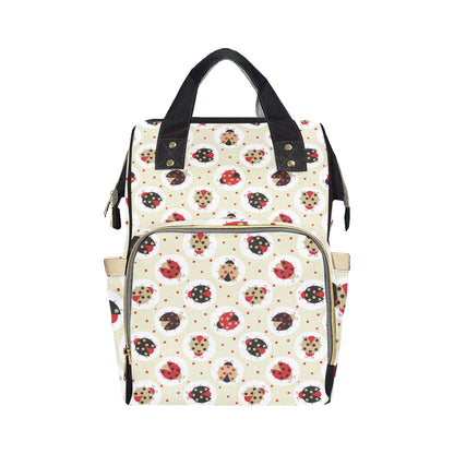 Ladybug Pattern Print Design 03 Diaper Bag Backpack